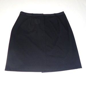 Talbots 14 Blk Pencil Skirt Front Zipper Back Slit
